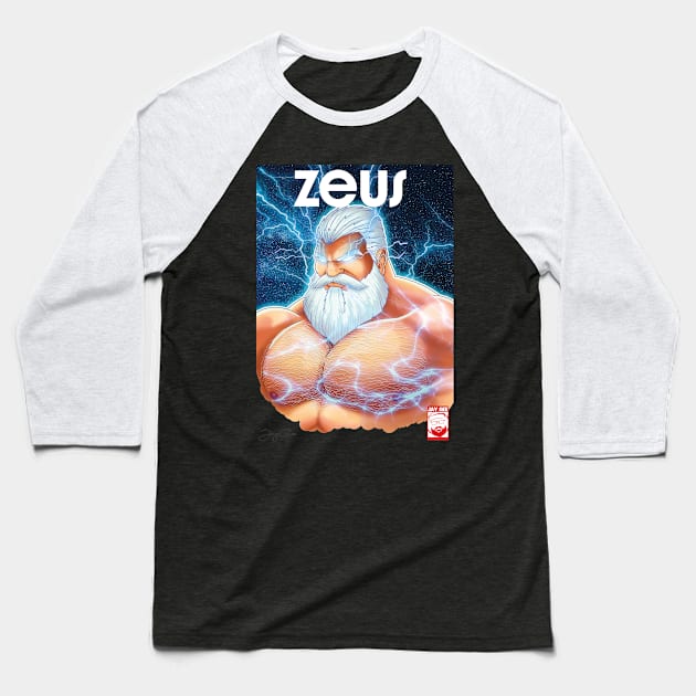 zeus Baseball T-Shirt by JayGeeArt